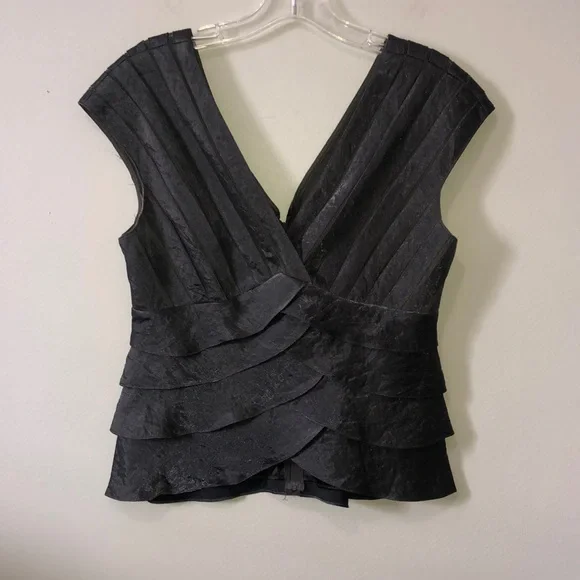 Adrianna Papell 2 Piece Formal Dress Top and Full Length Skirt Grey Metallic - Picture 2 of 13